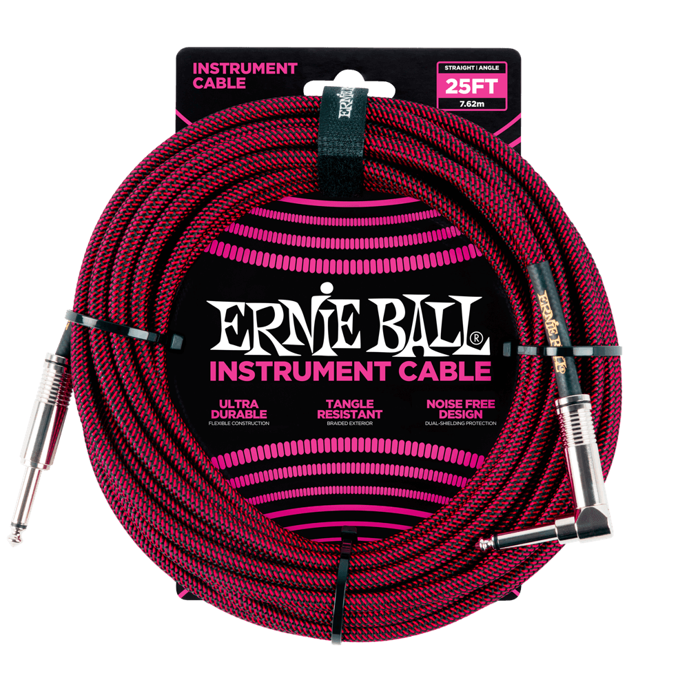 Ernie Ball P06062 Instrumentkabel - 7,62 m - Zwart/Rood