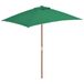 Syfax Parasol met houten paal 150x200 cm groen