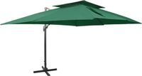 vidaXL Zweefparasol met dubbel dak 400x300 cm groen