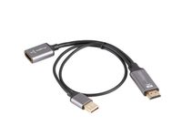 Lanberg AD-HD-DP-02 adaptateur vidéo 0,2 m HDMI Type A (Standard) DisplayPort Argent