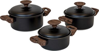 Bo-Camp Industrial Pannenset Stewart RVS - Zwart - 18 cm