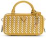 GUESS Kora Mini Box Satchel Honey mosterdgeel handtas schoudertas