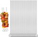 Merkloos 50 Stuks Inox Brochettes de Grill - 25cm Brochettes de BBQ Réutilisables - Brochettes en Métal pour Grill - Brochettes de Guimauve - Brochettes à Cocktail