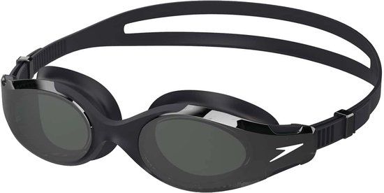 Speedo Hydrosity Mirror 2.0 Zwembril - Duikbril Volwassenen - Anti Condens & 100% UV-Bescherming - Verstelbare Band - Zwart