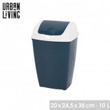 Urban Living Import distribution "PASHA" Flip Prullenbak 10L Tweekleurig Wit en Dark Sapphire