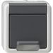 GIRA 441430 SCHUKO-stopcontact, KD+afdekking, WG, AP, IP44, gris