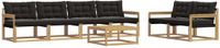 vidaXL - Acacia Hout - Bank Loungeset - 6 Zitplekken - Wit en Zwart
