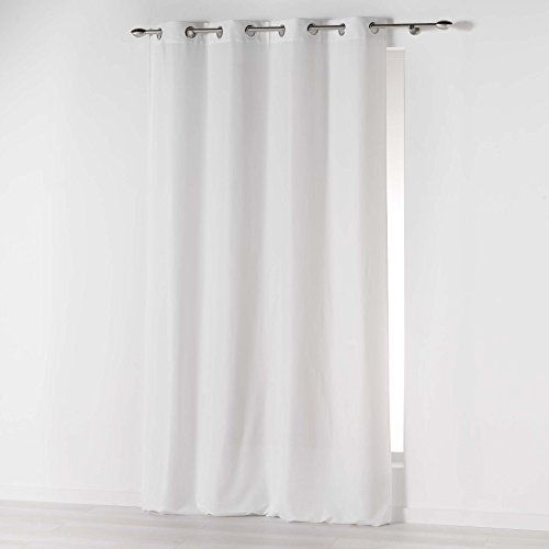 Douceur d'Intérieur Absolu gordijn met ogen, microvezel, eenkleurig, polyester, wit, 280 x 140 cm