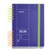 Miquelrius Schoolagenda 2025/2026, september tot augustus, 160,5 x 218 mm, weekoverzicht, tweekleurig, spiraalbinding, vaste omslag, rubberen sluiting, Catalaans, Engels, Portugees