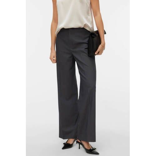 VERO MODA Vmdallas Mw Straight Pant Boo, dark grey melange