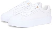 Tommy Hilfiger Vrouwen TH Platform Sneaker Tumbled LTR FW0FW09018 Lage Sneakers Wit