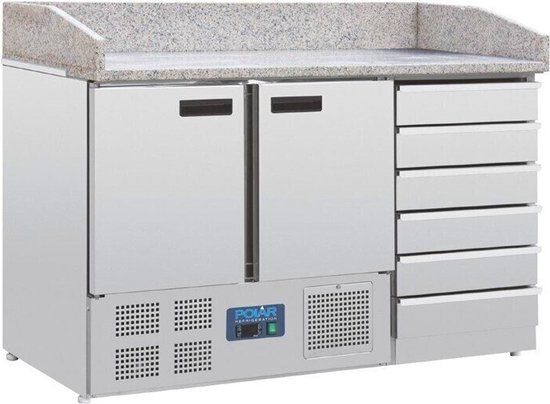 Polar Pizza Werkbank | Marmeren Blad en Deeglades | 257L