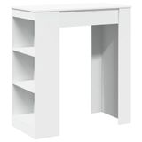 VidaXL Bartafel met rekken 95x47x103,5 cm bewerkt hout wit