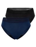 Schiesser 2PACK Rio Menstruatie onderbroekje - Schiesser Care Dames Onderbroek - zwart/donkerblauw