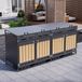 STILVORA Afvalcontainerombouw – 4-Vaks Met Hydraulisch Deksel – IJzer – Zwart – Met Houtlook Panelen Voor Tuin En Terras – Afsluitbaar
