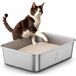 Merkloos Kattenbak Roestvrij Staal Antiaanbaklaag 45 x 35 x 15 cm