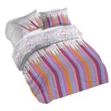 PENSIERI DELICATI Beddengoedset voor tweepersoonsbed, 100% katoen, dekbedovertrek 250 x 200 cm en 2 kussenslopen 52 x 82 cm, gemaakt in Italië, dekbedovertrek wasbaar op 40 °C, fantasie