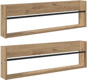 vidaXL Tijdschriftenrek met plank 2 stuks Artisan Eiken 100 x 12 x 30 cm