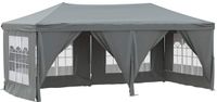 vidaXL Partytent inklapbaar met zijwanden 3x6 m antracietkleurig