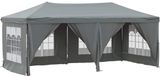 vidaXL Partytent inklapbaar met zijwanden 3x6 m antracietkleurig