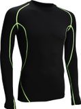 Avento Compressieshirt - Lange Mouw - Mannen - Zwart/Geel - Maat M