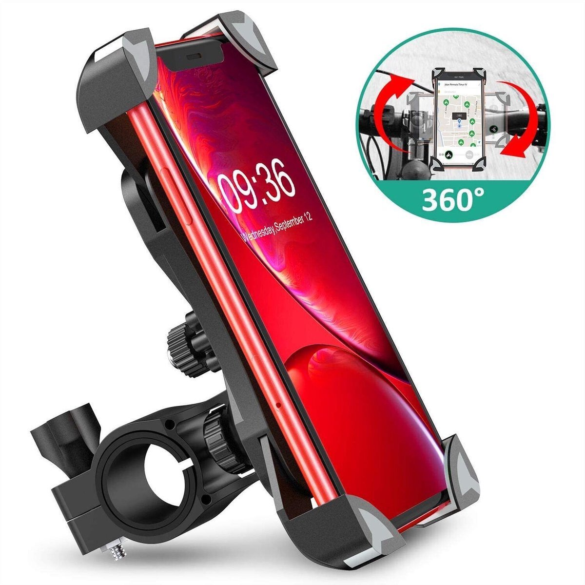 Opline KING mobiele houder voor fiets of motorfiets | Geschikt voor: Motorola Moto G8 Power| Fietshouder | Telefoonhouder