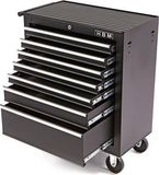 HBM Chariot à outils 7 tiroirs Noir - Petit modèle - Avec roues