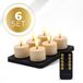 KENN® GlowPro™ Bougies chauffe-plat rechargeables – Set de 6 – Ivoire – Avec télécommande et minuterie – Station de recharge magnétique – Bougies chauffe-plat LED