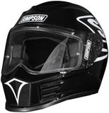 Simpson Speed O´Clock Integraalhelm - Wit/Zwart - Maat S
