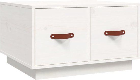 vidaXL Salontafel 60x53x35 cm massief grenenhout wit