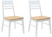 vidaXL Eetstoelen - 2 stuks - Massief Rubberhout - Wit - 43 x 54 x 89 cm