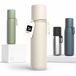 LARS NYSØM Thermosfles in roestvrij staal - Dubbelwandige geïsoleerde drinkfles met beker en draagriem, lekvrije metalen fles voor reizen, kantoor & buitenactiviteiten (Cream Beige)
