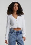 Urban Classics Cropped Feather Cardigan Dames Wit XL