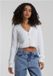 Urban Classics Cropped Feather Cardigan Dames Wit XL