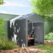 Icecat Abri de jardin imperméable anti-UV avec fermeture éclair, acier galvanisé et toile PE, 120x179x165 cm, gris anthracite