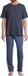 Schiesser Heren pyjama Night & Home donkerblauw / blauw korte mouw 100% Katoen Maat L