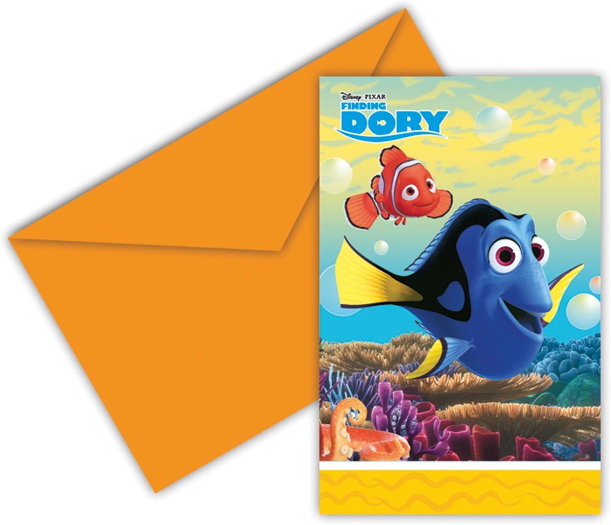 Procos Finding Dory™ uitnodigingen set - Feestdecoratievoorwerp