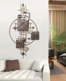 Rawa wanddecoratie copper gold orbit -metaal - 8x160x80 cm -handgemaakt wandrelief