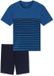 SCHIESSER Pyjama kort Heren Blauw Gestreept Katoen XL