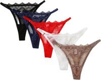 Emilie collection Fliex Emilie collection - Strings - Kant - Multipack 5 stuks - Wit/Zwart/Blauw/Rood/Beige - Maat L