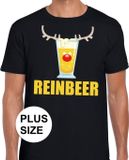 Bellatio Decorations Shoppartners Bv Grote maten foute Kerst t-shirt Reinbeer zwart voor heren XXXL
