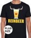 Bellatio Decorations Shoppartners Bv Grote maten foute Kerst t-shirt Reinbeer zwart voor heren XXXL