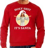 Bellatio Decorations Shoppartners Bv Holy shit its Santa foute Kerst sweater / Kerst trui rood voor heren - Kerstkleding / Christmas outfit XXL