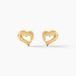 Anne-Maudae Boucles D'Oreilles Puces Coeurs Argent Doré A L'Or 750/1000