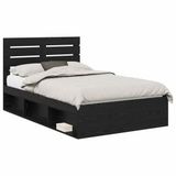 vidaXL Bedframe Zwart Eiken 120 x 190 cm Massief Grenenhout