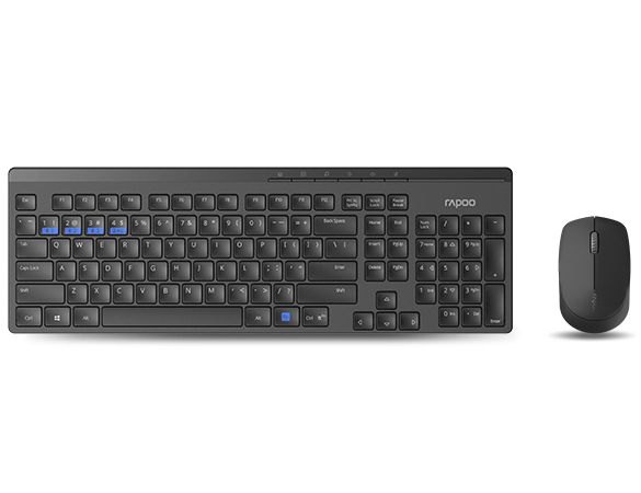 Rapoo 8100M Wireless Keyboard and Mouse Combo - Black