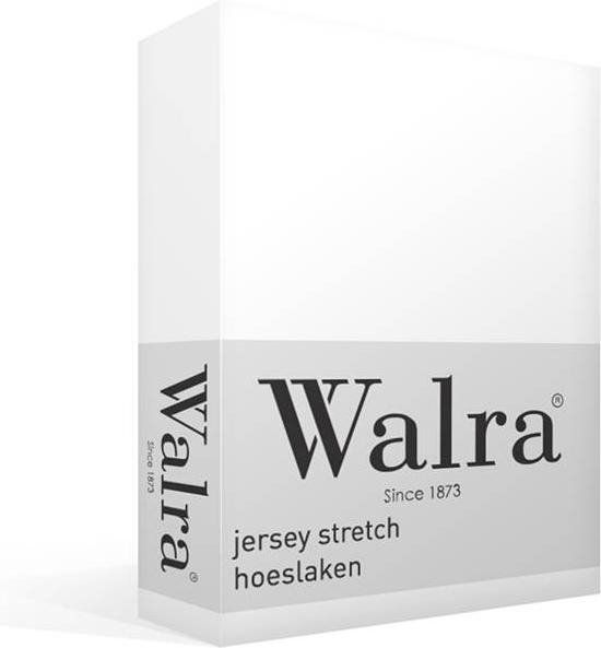 Walra Jersey Stretch Hoeslaken - 90x220 cm - Wit - Katoen