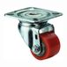 BS Roue pivotante avec plaque à visser Roulement à billes en polyuréthane 50 mm Rouge/Argent