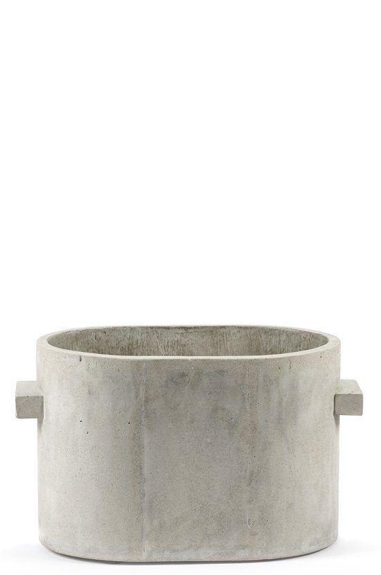 Serax Bloempot Ovaal Beton Grijs H20x34x23 cm