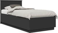 vidaXL Bedframe met hoofdeinde Zwart 90 x 200 cm Bewerkt hout